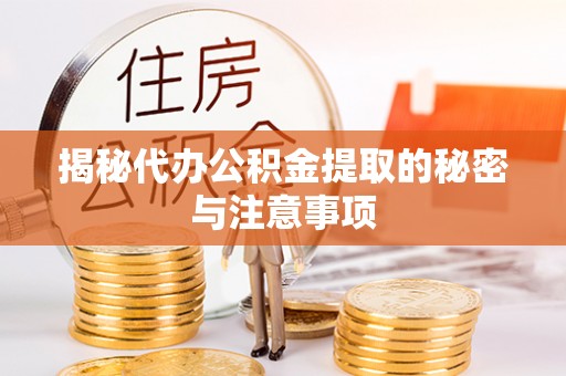 大悟揭秘代办公积金提取的秘密与注意事项