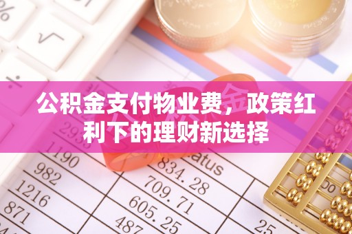 大悟公积金支付物业费，政策红利下的理财新选择