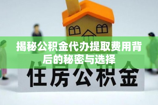 大悟揭秘公积金代办提取费用背后的秘密与选择