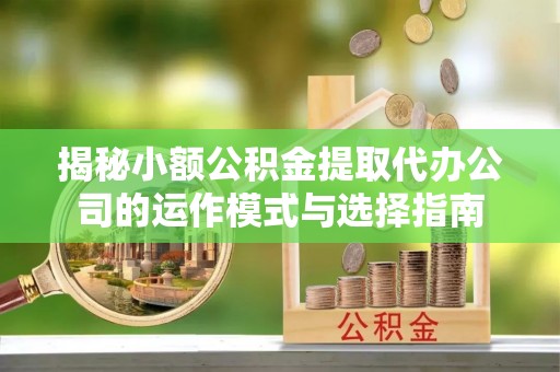 大悟揭秘小额公积金提取代办公司的运作模式与选择指南