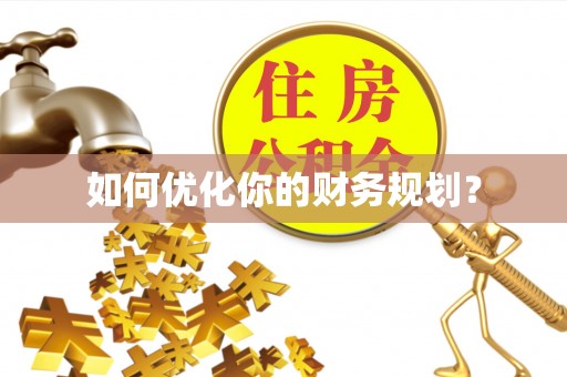 大悟如何优化你的财务规划？