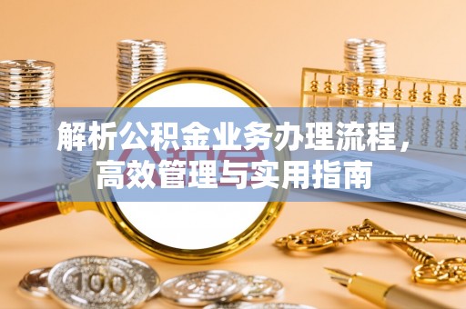 大悟解析公积金业务办理流程，高效管理与实用指南