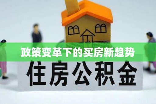 大悟政策变革下的买房新趋势