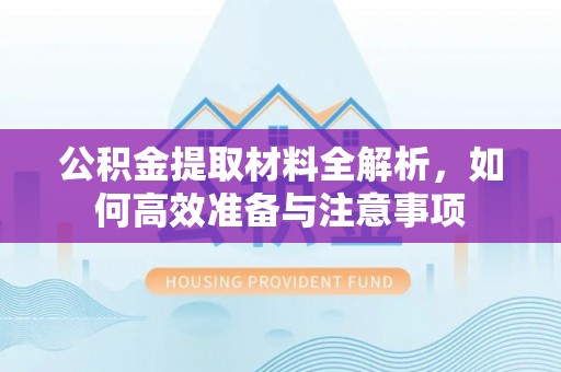 大悟公积金提取材料全解析，如何高效准备与注意事项