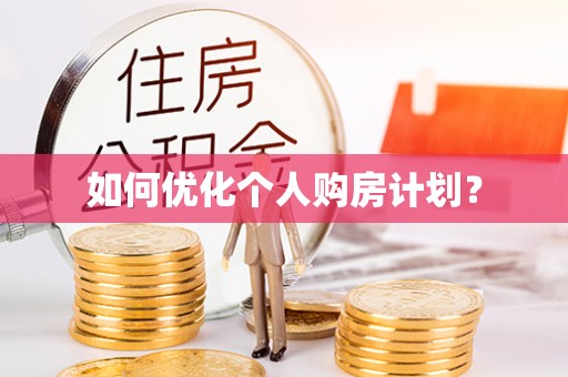大悟如何优化个人购房计划？