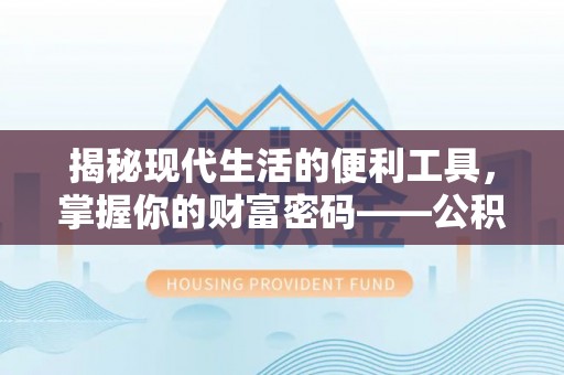 大悟揭秘现代生活的便利工具，掌握你的财富密码——公积金查询方式