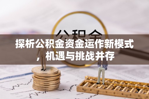 大悟探析公积金资金运作新模式，机遇与挑战并存