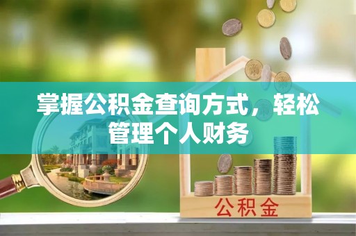 大悟掌握公积金查询方式，轻松管理个人财务
